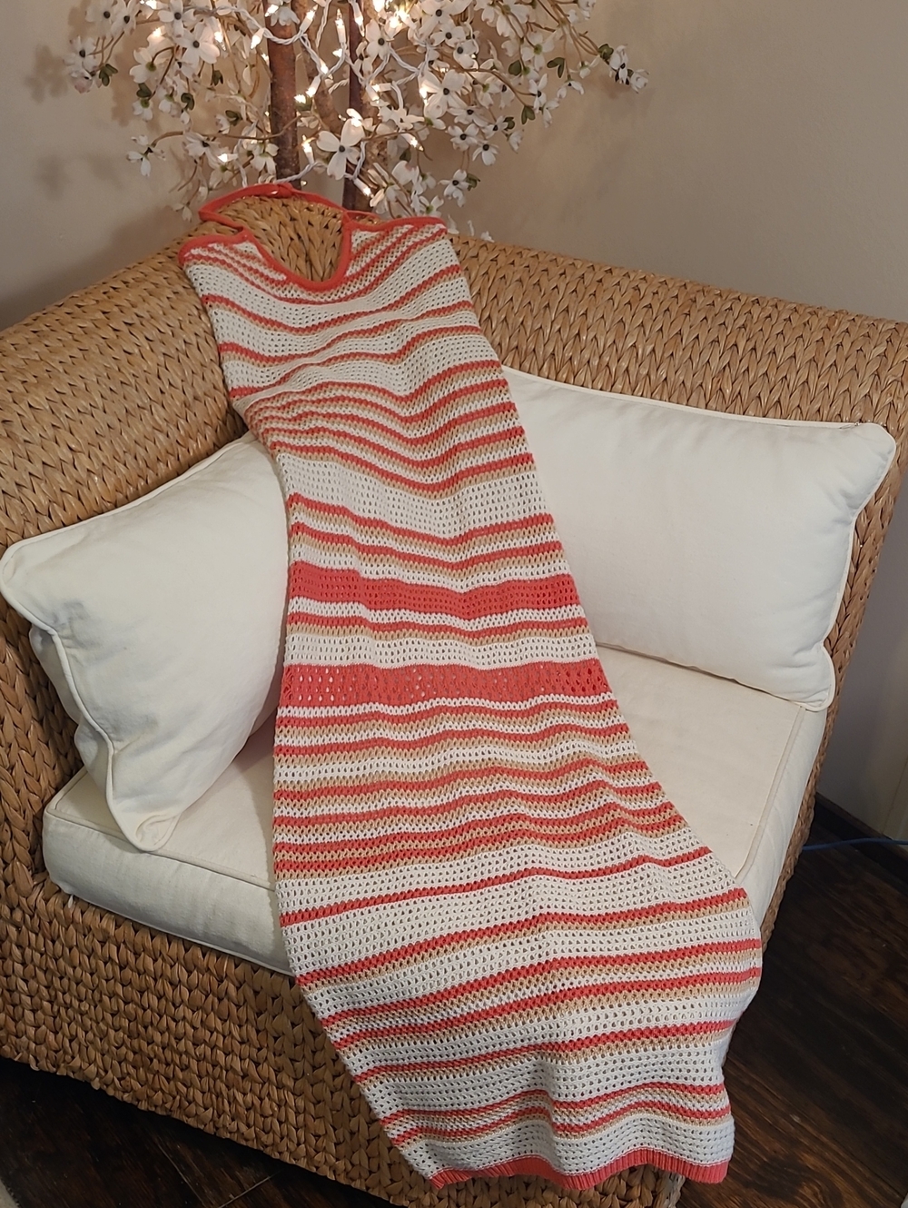 Striped Crochet Maxi Dress
